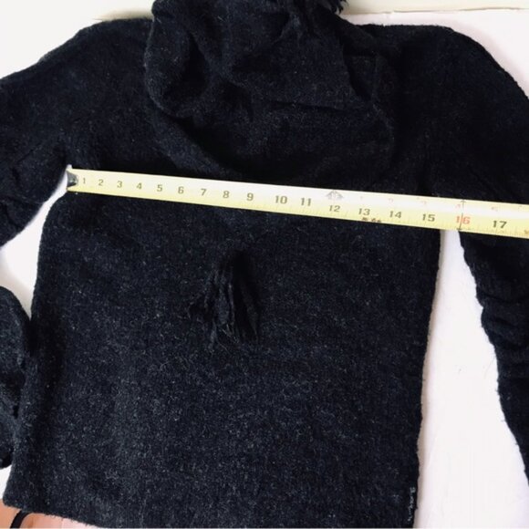Armani Jeans Vintage Sweater Ruched Bell Sleeves Tassle Crop Stretch Cozy Hood 8 - Picture 14 of 16